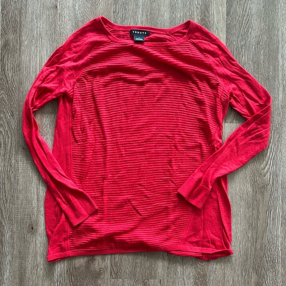 Trouve Boat‎ Neck Long Sleeve Sweater Red Size Small